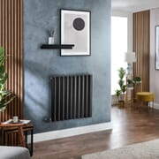 Radiatore Elettrico di Design Orizzontale - Nero - Scelta di Dimensioni e Termostato Wi-Fi - Opzioni a Presa Elettrica e Cablate - Revive - ECOSO by Hudson Reed