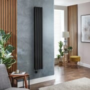Radiatore Elettrico di Design Verticale - Nero - Scelta di Dimensioni e Termostato Wi-Fi - Opzione con Presa Elettrica o Cablata - Revive Slim - ECOSO by Hudson Reed