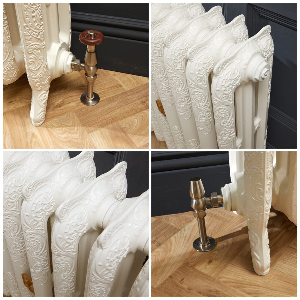 Radiatore in Ghisa Alto 768mm - Finitura Effetto Bianco Antico - Disponibile in Diverse Misure - Charlotte