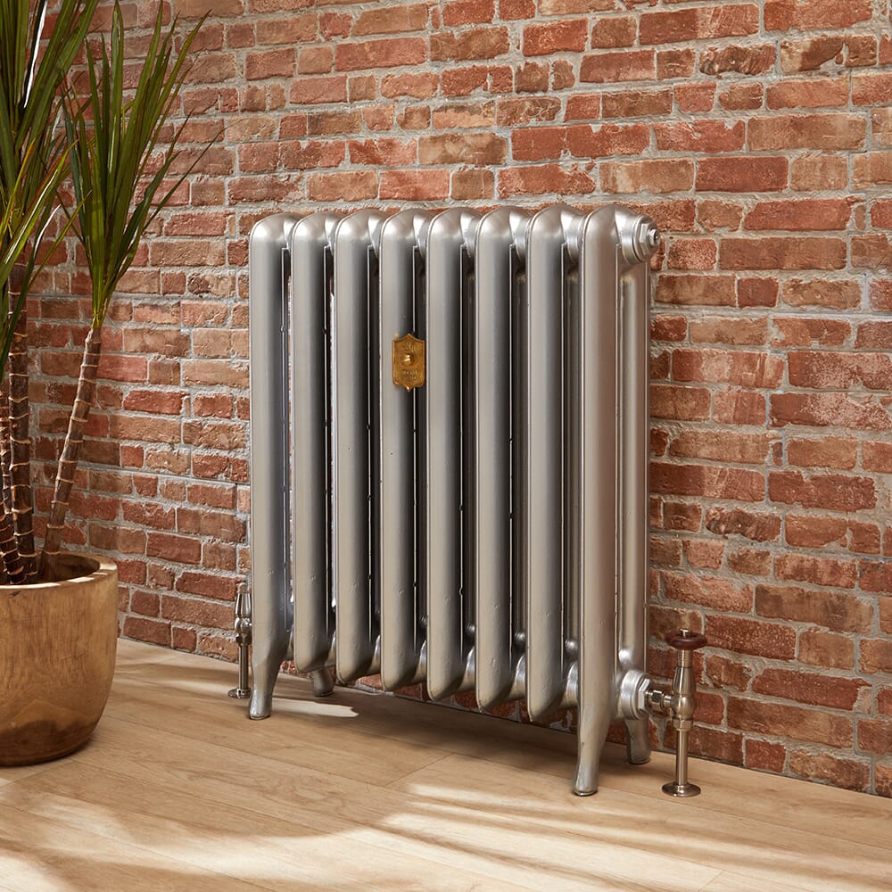 Radiatore in Ghisa a Colonne Ovali - Altezza 760mm - Argento - Scelta di Dimensioni - Ertè
