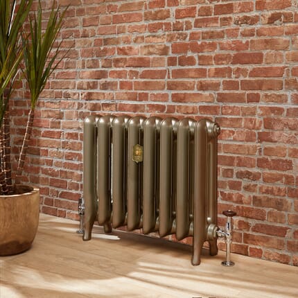 Radiatore Tradizionale in Ghisa 560mm - Colonne Ovali - Ottone Classico - Erté - Disponibile in Diverse Misure