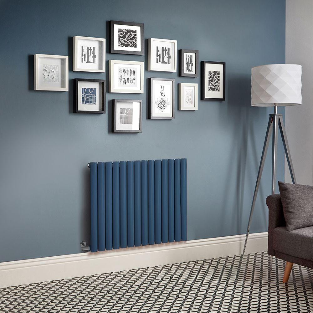 Radiatore Elettrico di Design Orizzontale - Altezza 635mm -  Blu (Deep Sea Blue) - Scelta di Dimensioni, Termostato e Copri Cavi - Revive  - ECOSO by Hudson Reed