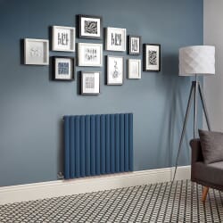 Radiatore Elettrico di Design Orizzontale - Altezza 635mm - Blu (Deep Sea Blue) - Scelta di Dimensioni, Termostato e Copri Cavi - Revive