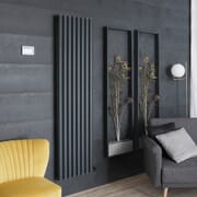 Termoarredo di Design Elettrico a Secco - Alluminio - (senza Fluido Conduttivo) 1784mm x 472mm (Panello Singolo) - Scelta di Termostato Wi-Fi - Antracite - Revive Ardus - ECOSO by Hudson Reed