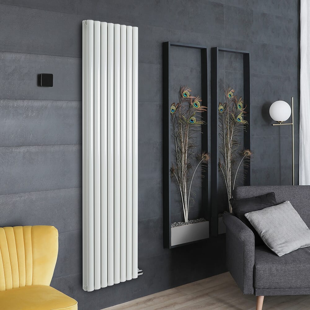 Termoarredo di Design Elettrico a Secco - Alluminio - (senza Fluido Conduttivo) 1784mm x 472mm (Panello Doppio) - Scelta di Termostato Wi-Fi - Bianco - Revive Ardus - ECOSO by Hudson Reed
