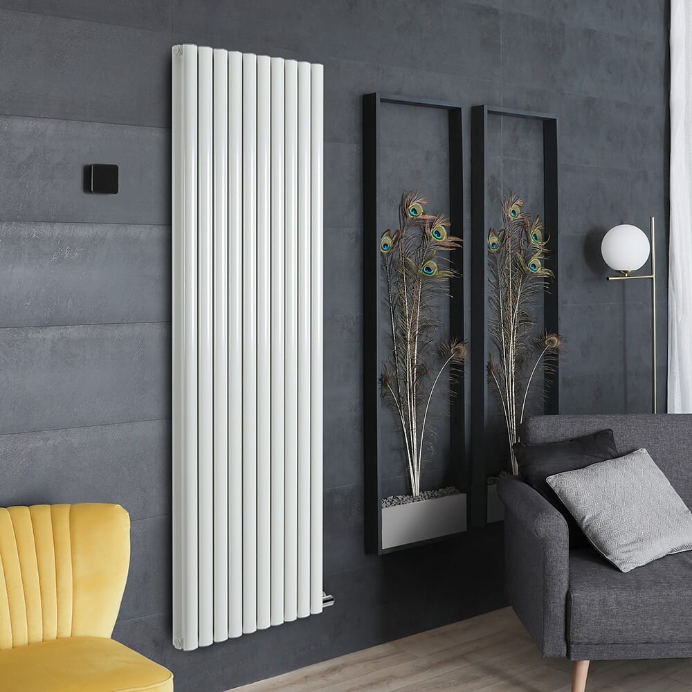 Termoarredo di Design Elettrico a Secco - Alluminio - (senza Fluido Conduttivo) 1784mm x 590mm (Panello Doppio) - Scelta di Termostato Wi-Fi - Bianco - Revive Ardus - ECOSO by Hudson Reed