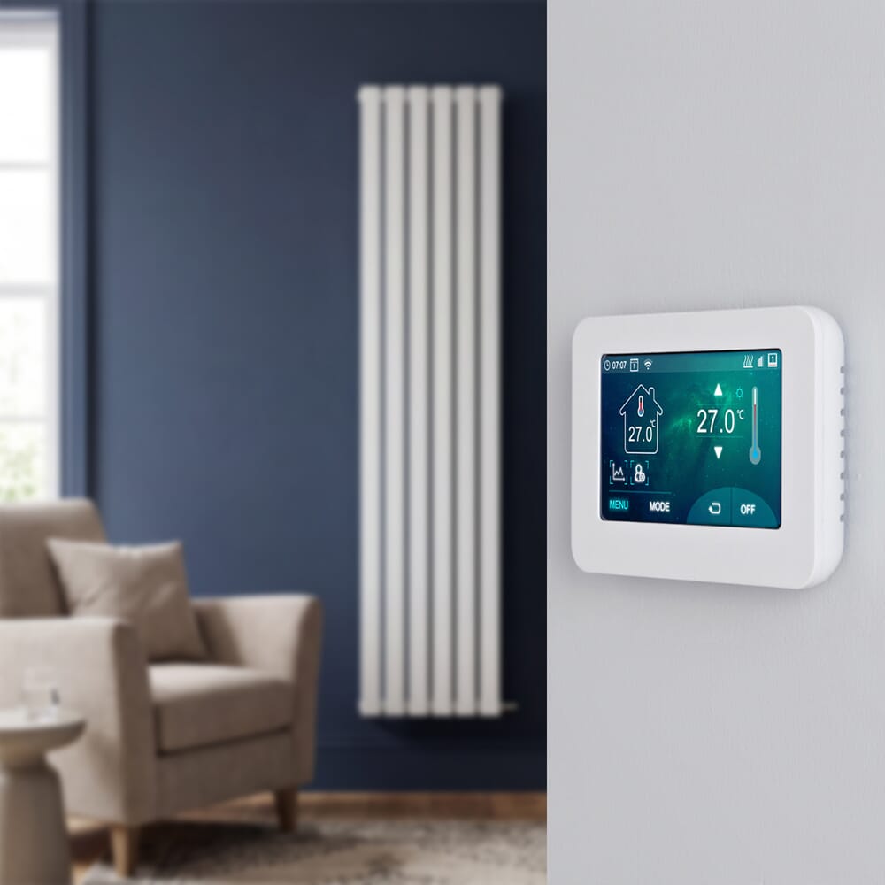 Hudson Reed Alpha - Radiatore elettrico di design verticale a calore secco, 1784mm - Scelta di dimensioni, finiture e cronotermostato Wi-Fi