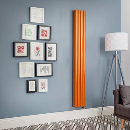 Radiatore Elettrico di Design Verticale Arancione (Sunset Orange) - Scelta di Dimensioni, Termostato e Copri Cavi - Revive - ECOSO by Hudson Reed