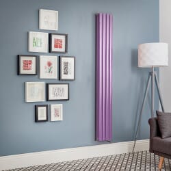 Radiatore Elettrico di Design Verticale Viola (Lush Purple) - Scelta di Dimensioni, Termostato e Copri Cavi - Revive - ECOSO by Hudson Reed