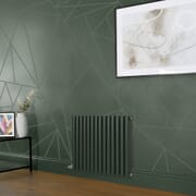 Radiatore Elettrico di Design Orizzontale - Altezza 635mm - Verde (Evergreen) - Scelta di Dimensioni, Termostato e Copri Cavi - Revive