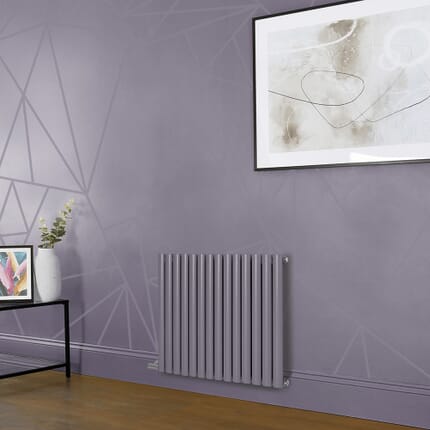 Radiatore Elettrico di Design Orizzontale - Altezza 635mm -  Viola (Dahlia Purple) - Scelta di Dimensioni, Termostato e Copri Cavi - Revive