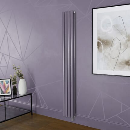 Radiatore Elettrico di Design Verticale Viola (Dahlia Purple) - Scelta di Dimensioni, Termostato e Copri Cavi - Revive  - ECOSO by Hudson Reed