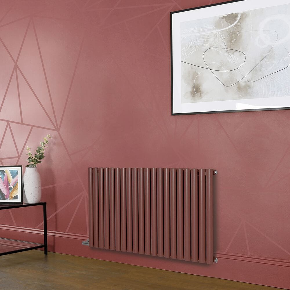 Radiatore Elettrico di Design Orizzontale - Altezza 635mm -  Rosso (Booth Red) - Scelta di Dimensioni, Termostato e Copri Cavi - Revive  - ECOSO by Hudson Reed