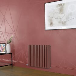 Radiatore Elettrico di Design Orizzontale - Altezza 635mm - Rosso (Booth Red) - Scelta di Dimensioni, Termostato e Copri Cavi - Revive