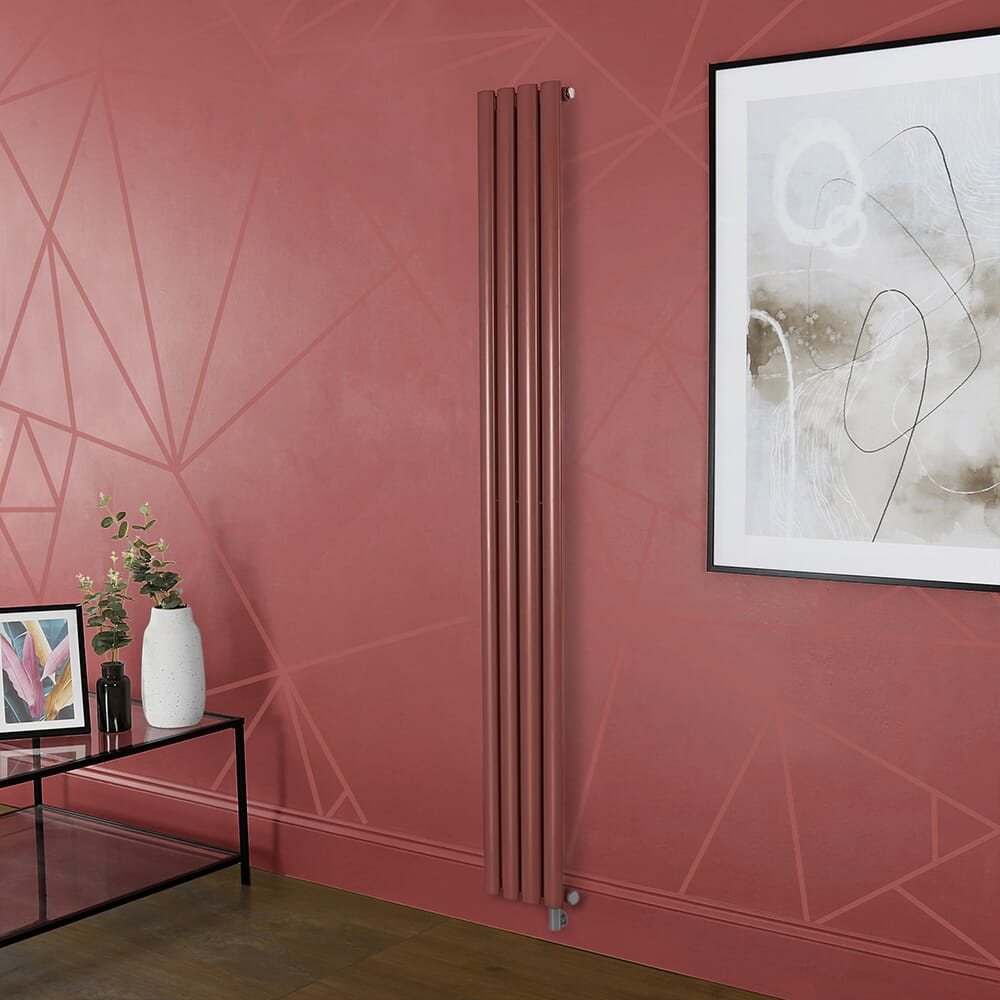 Radiatore Elettrico di Design Verticale Rosso (Booth Red) - Scelta di Dimensioni, Termostato e Copri Cavi - Revive - ECOSO by Hudson Reed