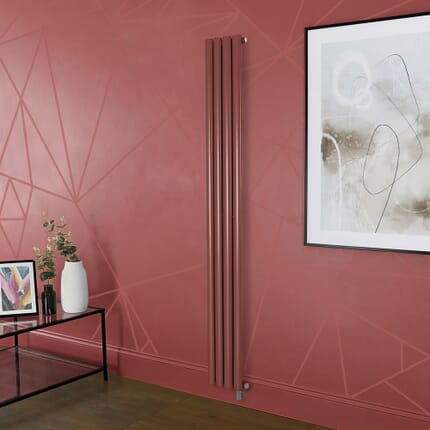 Radiatore Elettrico di Design Verticale Rosso (Booth Red) - Scelta di Dimensioni, Termostato e Copri Cavi - Revive - ECOSO by Hudson Reed