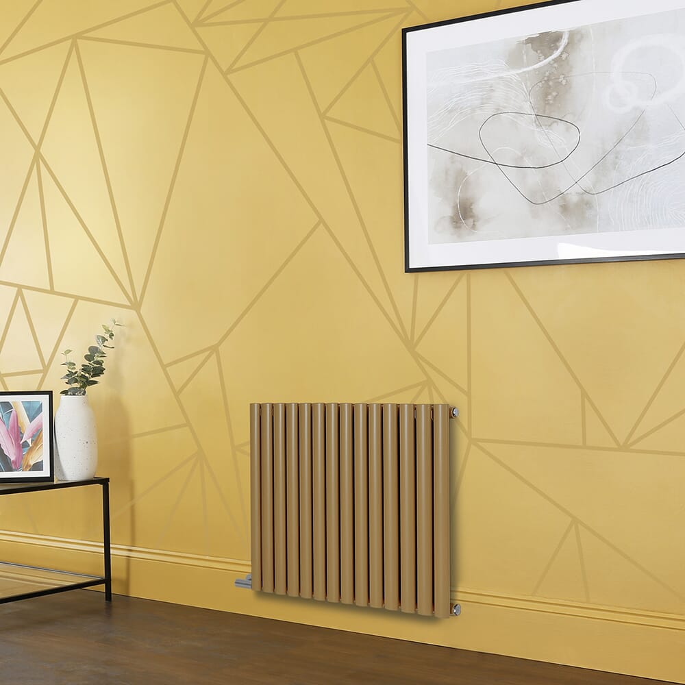 Radiatore Elettrico di Design Orizzontale - Altezza 635mm - Giallo (Autumn Yellow) - Scelta di Dimensioni, Termostato e Copri Cavi - Revive