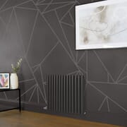 Radiatore Elettrico di Design Orizzontale - Altezza 635mm - Grigio (Carbon Grey) - Scelta di Dimensioni, Termostato e Copri Cavi - Revive