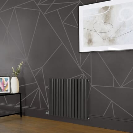 Radiatore Elettrico di Design Orizzontale - Altezza 635mm -  Grigio (Carbon Grey) - Scelta di Dimensioni, Termostato e Copri Cavi - Revive