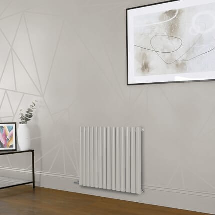 Radiatore Elettrico di Design Orizzontale - Altezza 635mm -  Bianco (Pearl White) - Scelta di Dimensioni, Termostato e Copri Cavi - Revive