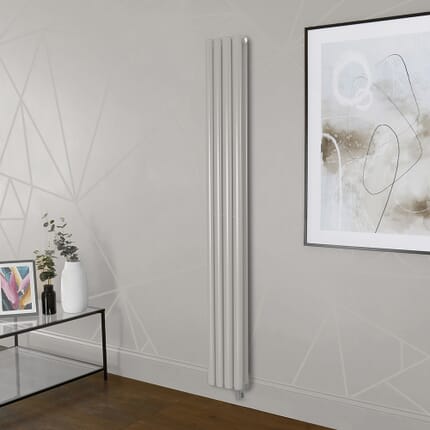 Radiatore Elettrico di Design Verticale Bianco (Pearl White) - Scelta di Dimensioni, Termostato e Copri Cavi - Revive