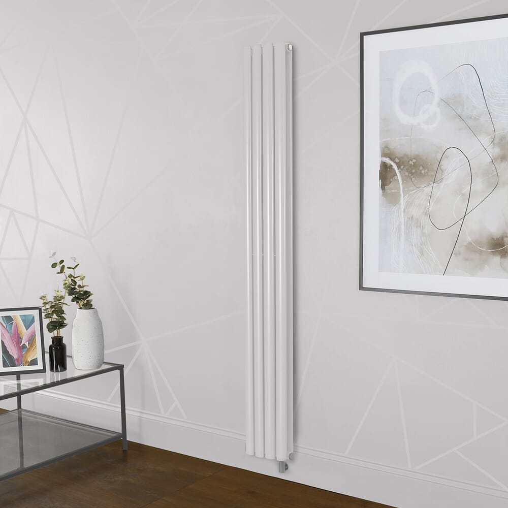 Radiatore Elettrico di Design Verticale Rosa (Rose Petal Pink) - Scelta di Dimensioni, Termostato e Copri Cavi - Revive  - ECOSO by Hudson Reed