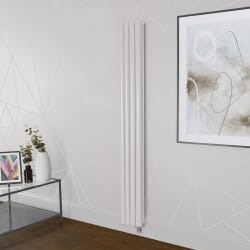 Radiatore Elettrico di Design Verticale Rosa (Rose Petal Pink) - Scelta di Dimensioni, Termostato e Copri Cavi - Revive - ECOSO by Hudson Reed