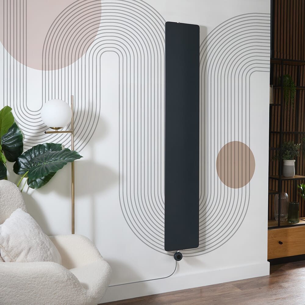 Radiatore Elettrico di Design Antracite da 1800mm - Scelta di Dimensioni ed Elemento Riscaldante Wi-Fi - Opzioni con Presa Elettrica e Cablate - Ria - ECOSO by Hudson Reed