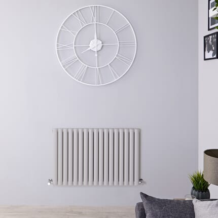 Radiatore di Design Orizzontale Moderno - Pannello Doppio - Grigio Chiaro - 635mm x 1000mm - Revive