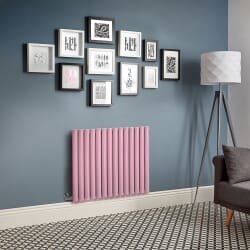 Radiatore Elettrico di Design Orizzontale - Altezza 635mm - Rosa (Camellia Pink) - Scelta di Dimensioni, Termostato e Copri Cavi - Revive