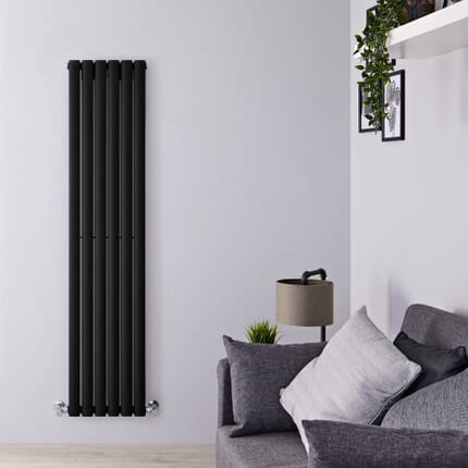 Radiatore di Design Verticale Moderno - Pannello Singolo - Nero - 1600mm x 354mm - Revive