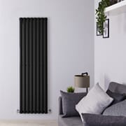 Radiatore di Design Verticale Moderno - Pannello Singolo - Nero - 1600mm x 472mm - Revive