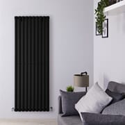 Radiatore di Design Verticale Moderno - Pannello Singolo - Nero - 1600mm x 590mm - Revive
