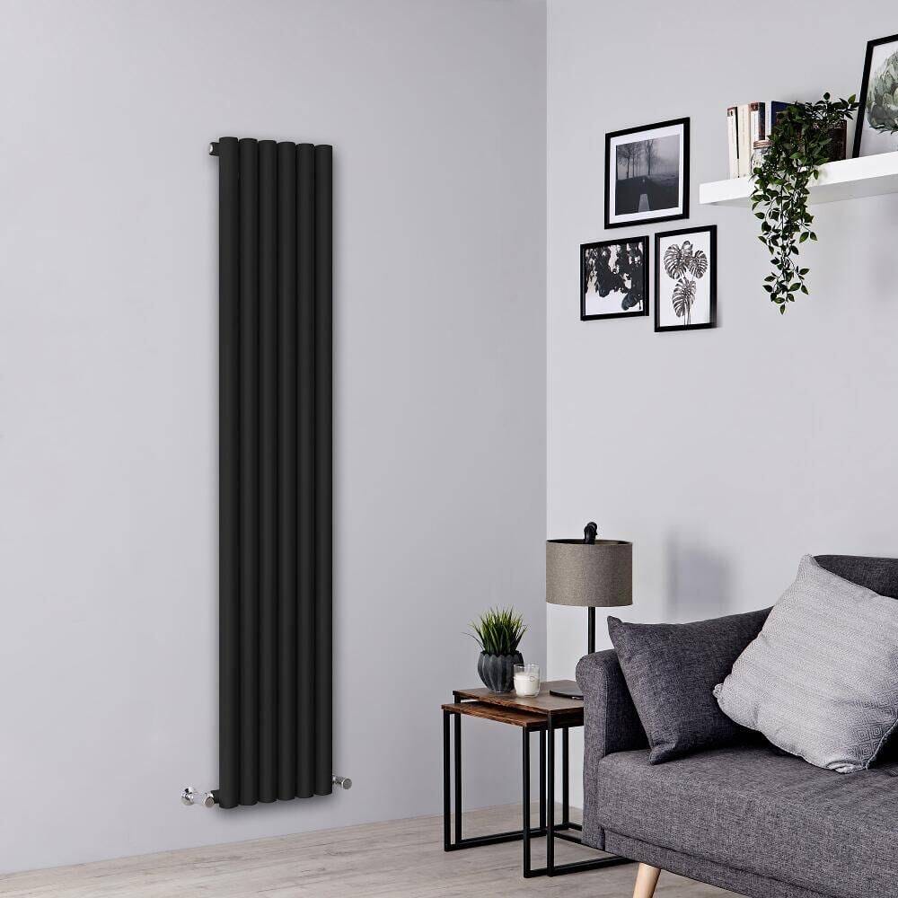 Radiatore di Design Verticale Moderno - Pannello Singolo - Nero - 1600mm x 354mm - Savy