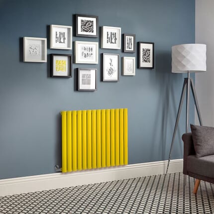 Radiatore Elettrico di Design Orizzontale - Altezza 635mm -  Giallo (Dandelion Yellow) - Scelta di Dimensioni, Termostato e Copri Cavi - Revive