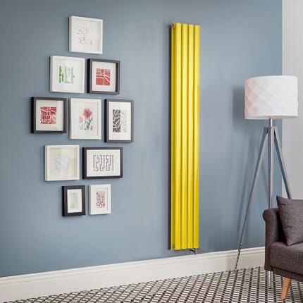 Radiatore Elettrico di Design Verticale Giallo (Dandelion Yellow) - Scelta di Dimensioni, Termostato e Copri Cavi - Revive - ECOSO by Hudson Reed
