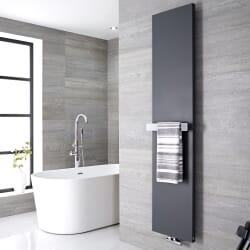 Radiatore di Design Verticale con Porta Asciugamani in Acciaio - Attacco Centrale - Antracite - 1800mm x 500mm - Rubi