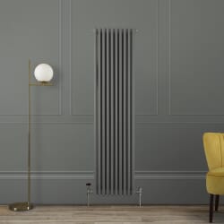 Radiatore a Tre Colonne Verticale Tradizionale - 1800mm - Scelte di Finiture Grigie e Dimensioni - Regent