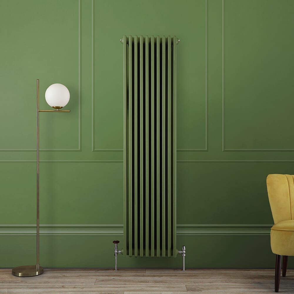 Radiatore a Tre Colonne Verticale Tradizionale - 1800mm - Scelte di Finiture Verdi e Dimensioni - Regent
