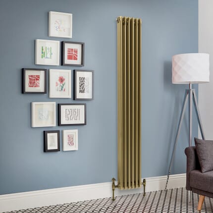 Radiatore Verticale a Tripla Colonna Tradizionale Ottone Naturale 1800mm - Scelta di Dimensioni - Regent