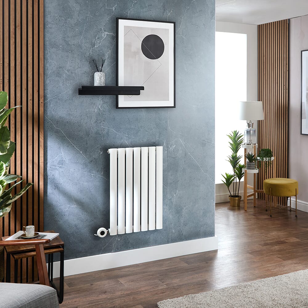Radiatore Elettrico di Design Orizzontale - Bianco - 635mm x 1000mm (Pannello Singolo) - con Elemento Elettrico Termostatico Wi-Fi - Revive - ECOSO by Hudson Reed