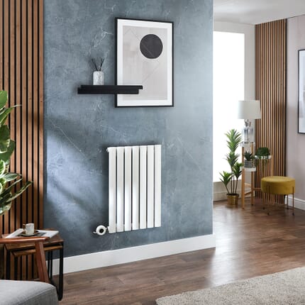 Radiatore Elettrico di Design Orizzontale - Bianco - 635mm x 413mm - con Elemento Elettrico Termostatico Wi-Fi - Revive - ECOSO by Hudson Reed