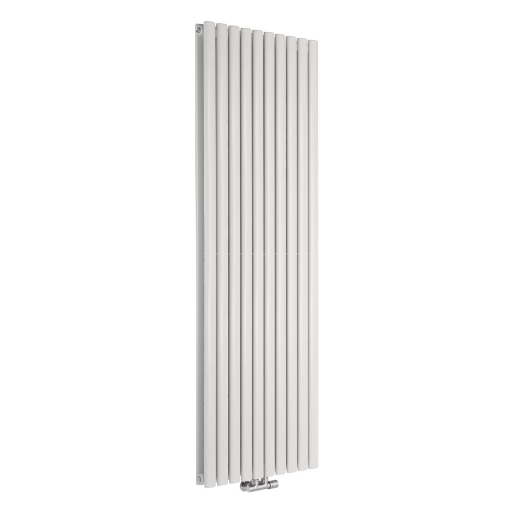 Radiatore di Design Verticale Bianco con Attacchi Centrali - Colonne Ovali - Revive Caldae