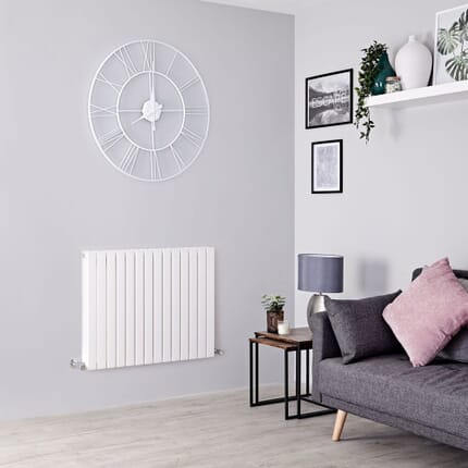 Radiatore di Design Orizzontale Bianco - Colonne Piatte - Sloane