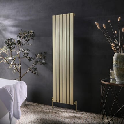 Radiatore Verticale - Piatto - Oro Satinato - 1600 mm x 450 mm (pannello singolo) - Alpha