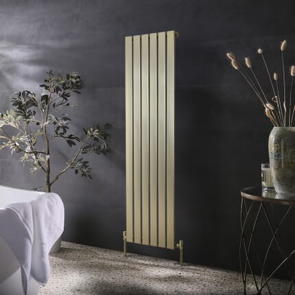 Radiatore Verticale - Piatto - Oro Satinato - 1600 mm x 450 mm (pannello singolo) - Delta