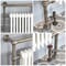 Radiatore Scaldasalviette Tradizionale Verticale - Ottone Scuro Spazzolato/Bianco - 930mm x 620mm - Elizabeth