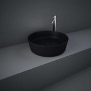 Lavabo da Appoggio Moderno Rotondo - Nero Opaco - 420mm (Senza Fori per Rubinetteria) - Hudson Reed x RAK Feeling