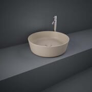 Lavabo da Appoggio Moderno Rotondo - Cappuccino Opaco - 420mm (Senza Fori per Rubinetteria) - Hudson Reed x RAK Feeling