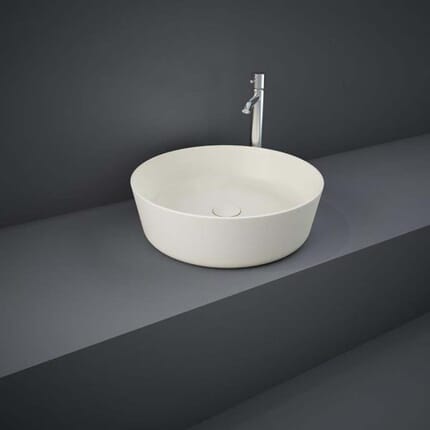 Lavabo da Appoggio Moderno Rotondo - 420mm (Senza Fori per Rubinetteria) - Scelta di Finiture - Hudson Reed x RAK Feeling